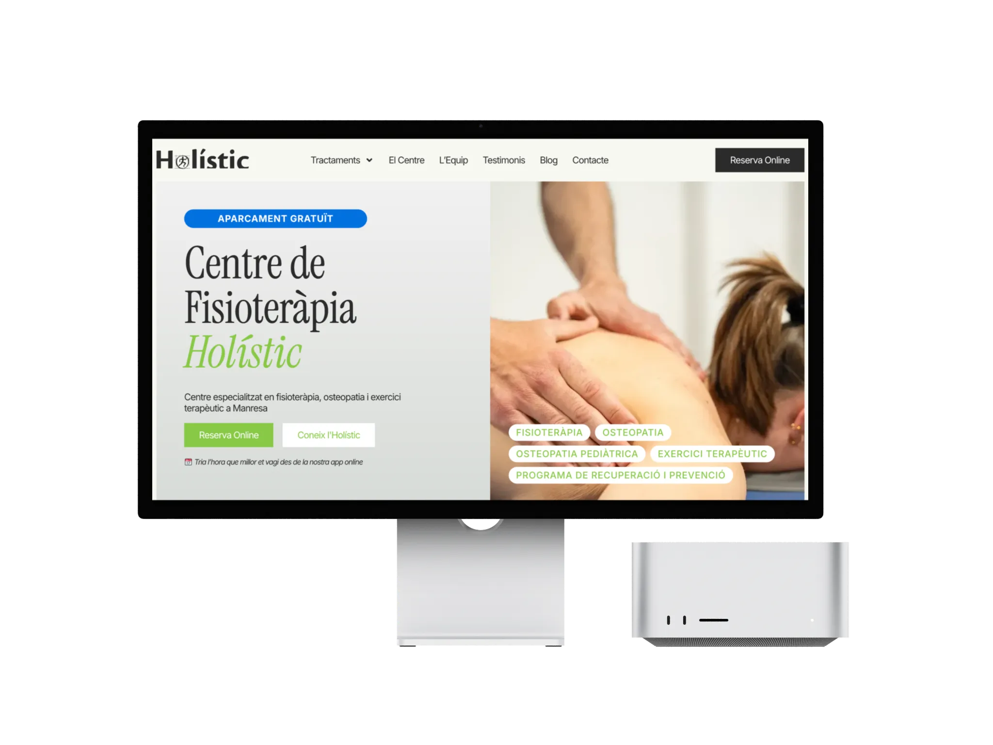 Web de Holístic en una pantalla d'ordinador
